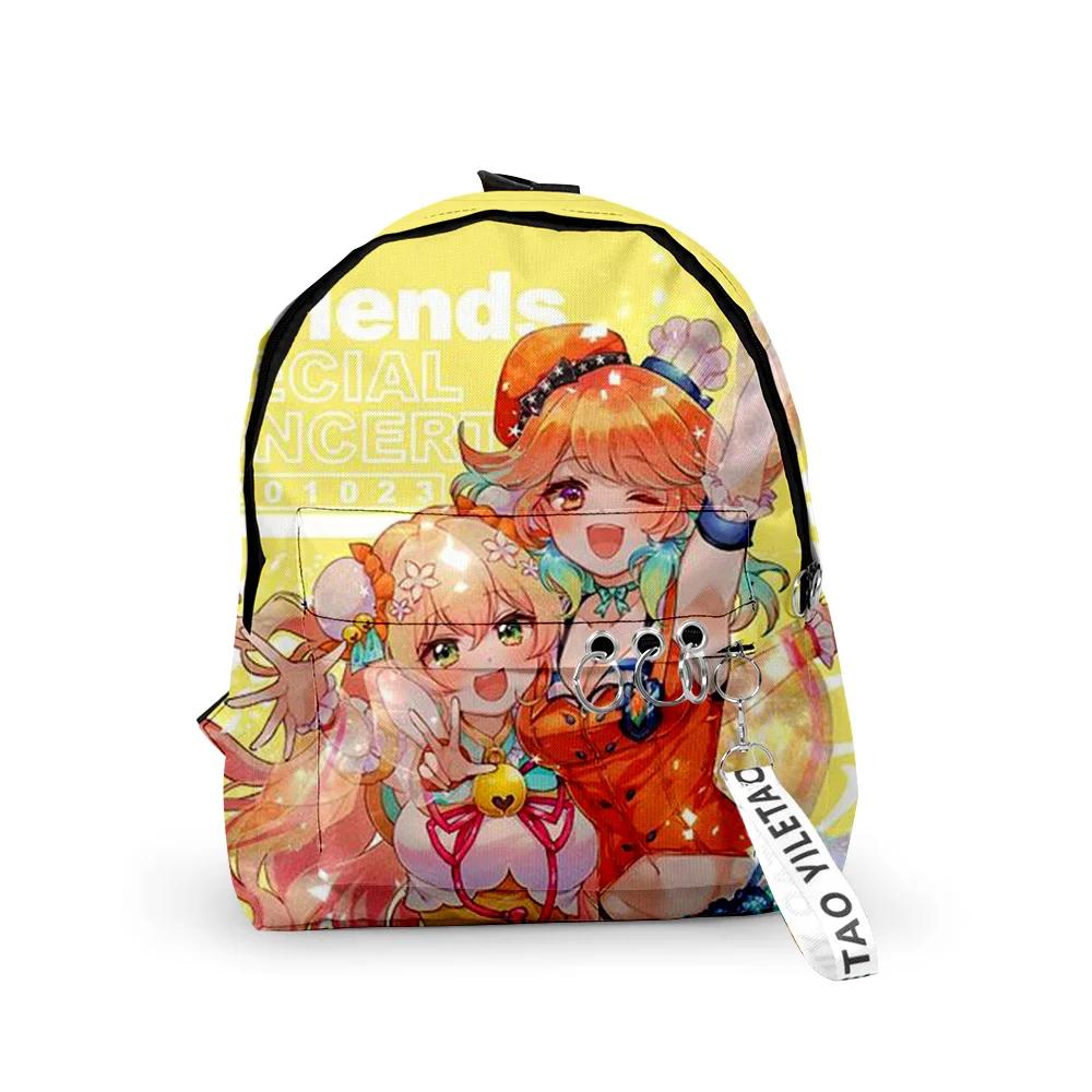 Hip Hop Youthful Hololive Takanashi Kiara School Bags Notebook Backpacks 3D Print Oxford Waterproof Key Chain Small Travel Bags