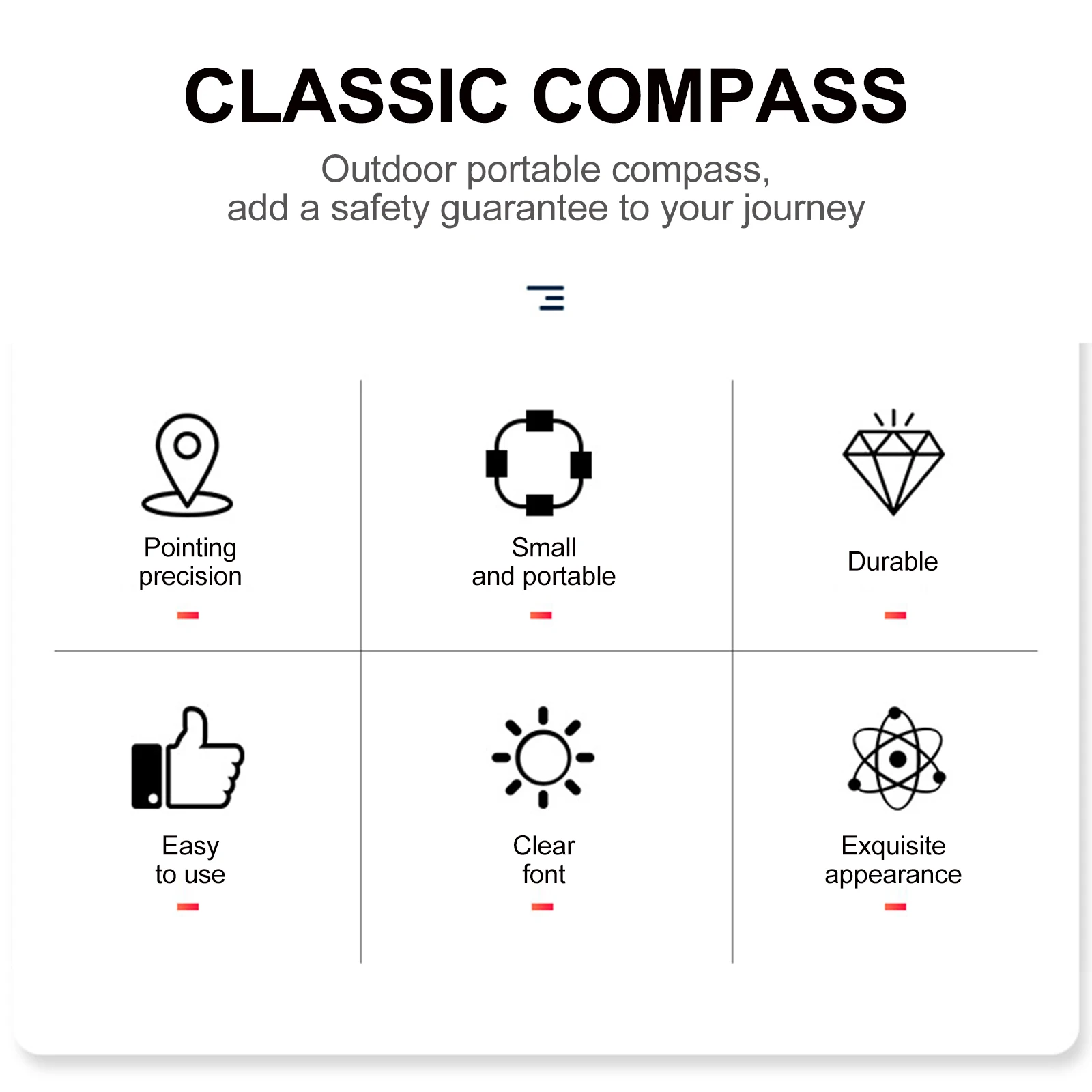 

5 Pcs Arbor Outdoor Compass Adventure Mini Backpack Plastic Little Convenient Experiment