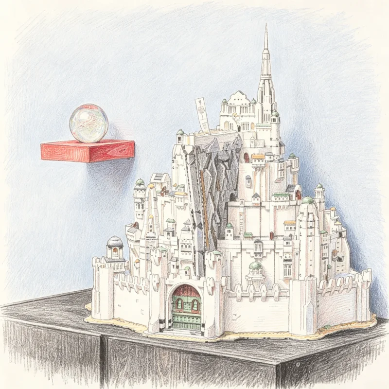 2026 New 8278PCS Multi-Layer White Color Castle 3D Architecture Building Blocks Model Toy Home Decor Ornament For Adults
