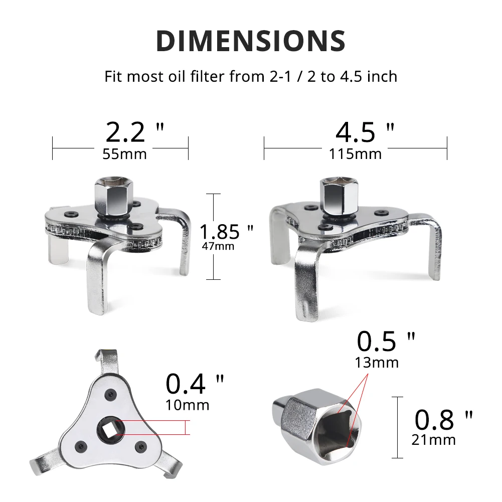 3 Claw Oil Filter Wrench Tool Universal Oil Filter Wrench Adjustable Install Uninstall Removal Key Repairing Tool For Oil Filt