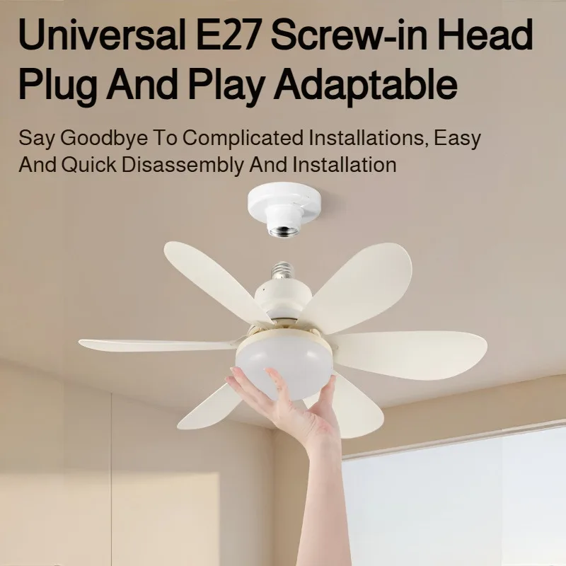 Smart Ceiling Fan Light Remote Control Silent Operation Energy Saving LED Adjustable Brightness for Bedroom Living Room Office