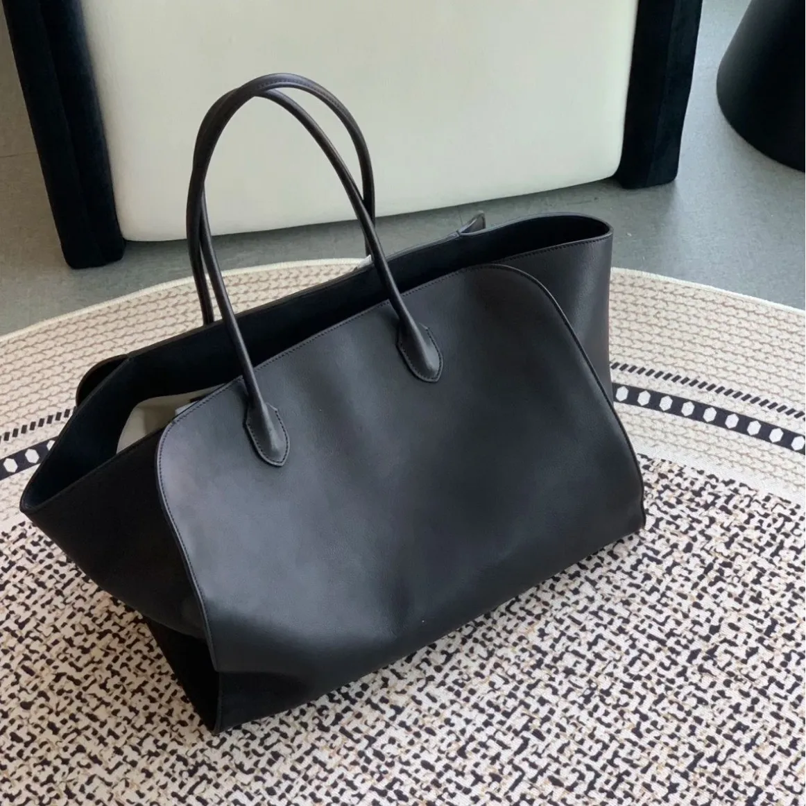 

Tote Bag High Quality Genuine Leather Large Capacity Marlo 17/14 Shoulder Bag Handbag Soft Cowhide Casual Suede Women's Bag