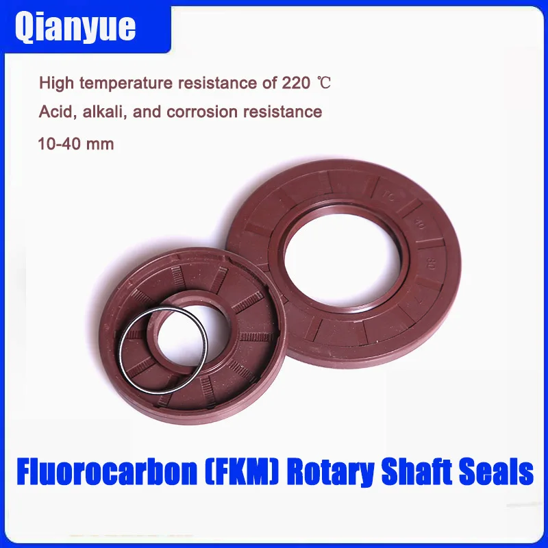 FB/TG4 Fluorine Rubber Skeleton Oil Seal,15/20/25mm ID Lip Seal for Pumps/Motors/Gearboxes (Oil/Water/Chemical Resistance)