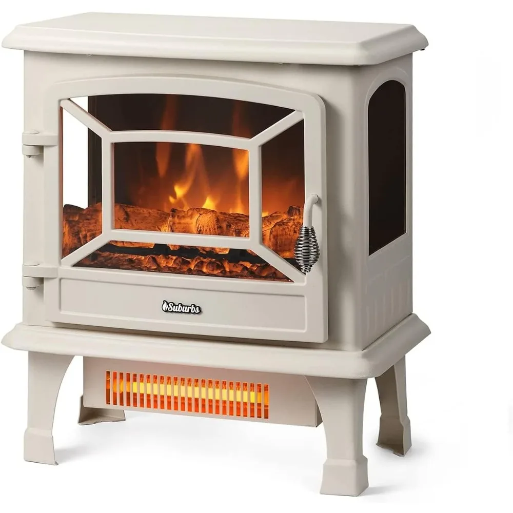 NEW TURBRO Suburbs 20 in. Electric Fireplace Infrared Heater w/Crackling Sound, Freestanding Fireplace Stove