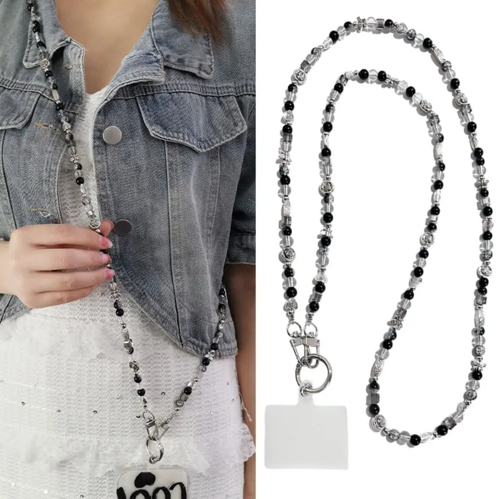 

Цепочка-ремешок для телефона с бусинами в форме сердца, длинный универсальный ремешок для телефона через плечо, милый нашейный ремешок для телефона