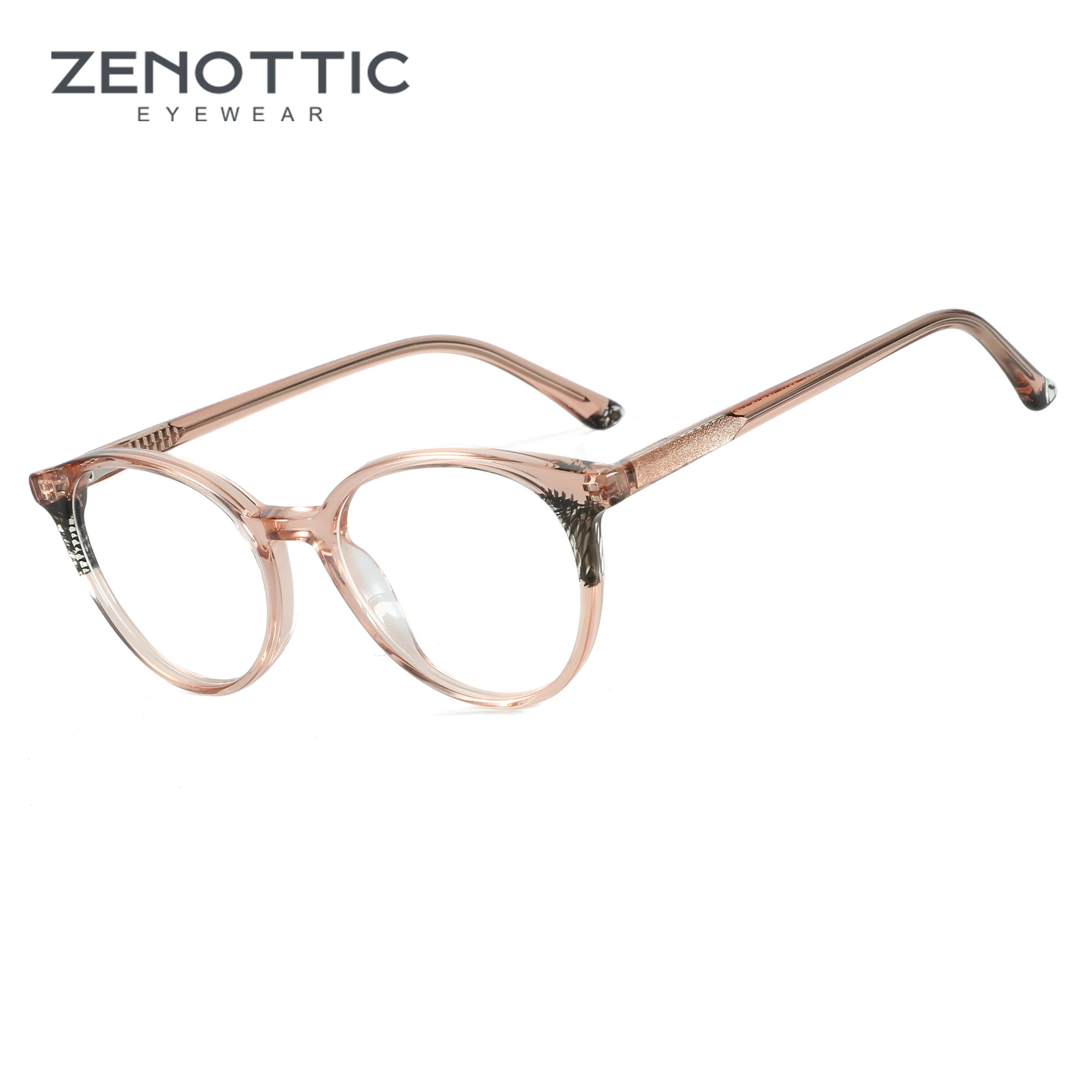 

ZENOTTIC 2023 Fashion Optical Glasses Frame for Unisex Butterfly Non-Prescription Clear Lens Round Eyeglasses JSP8011