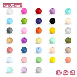 Keep&Grow 100pcs Silicone Beads 9mm Baby Teething Beads Oral Care BPA Free Food Grade DIY Necklace Accessories Toys For Newborns