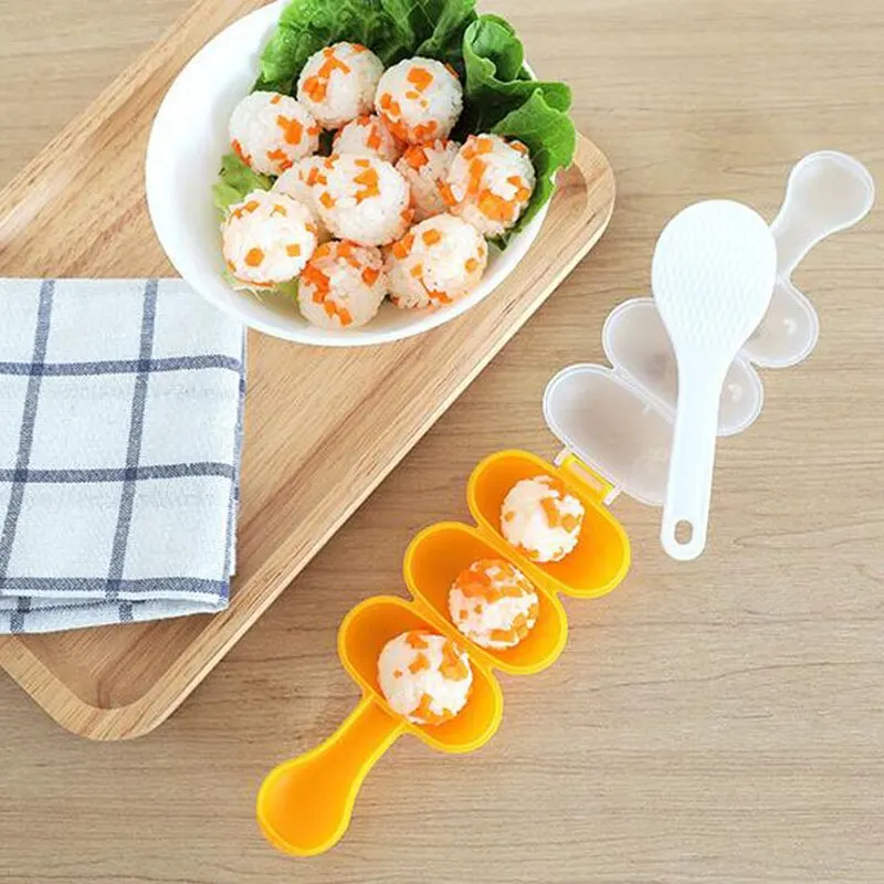 2Pcs/Set Baby Rice Vegetable Ball Mold Cute Food Decoration Kids Lunch Creativity DIY Sushi Onigiri Maker Mould Kitchen Tools