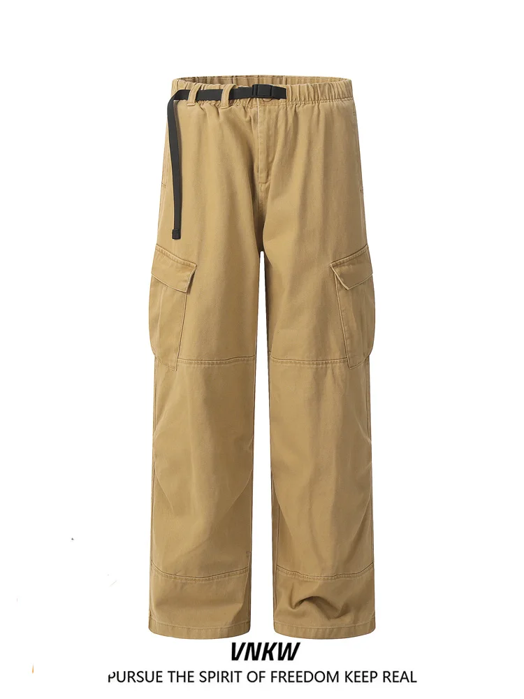 

Мужские винтажные брюки American Sle: модные осенние свободные прямые повседневные брюки с большими карманами