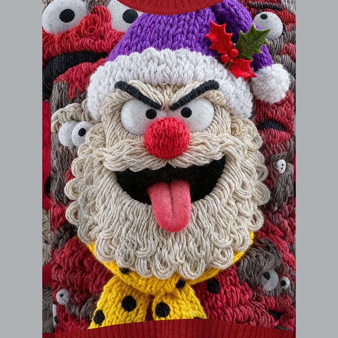 سترة عيد الميلاد القبيحة سترة تدفئة للمرأة سترة موضة طاقم الرقبة محبوك كم طويل بلايز منتظمة متماسكة سترة الشتاء #4