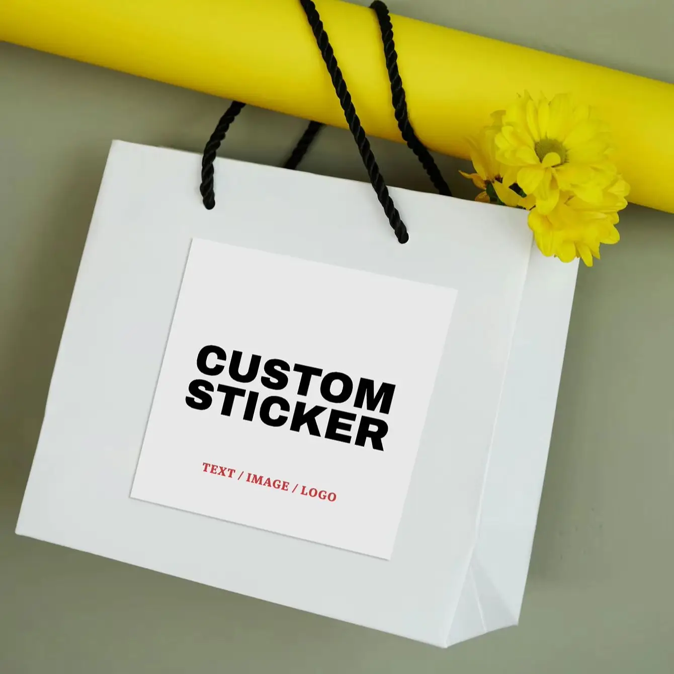 1/60/120/240 Custom Square PVC Stickers Waterproof Personalized for Party, Label, Packaging image 4
