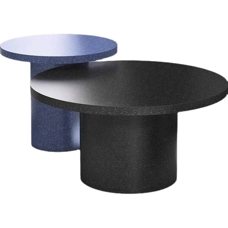 

Internet celebrity ins coffee table light luxury modern simple small round table terrazzo sofa