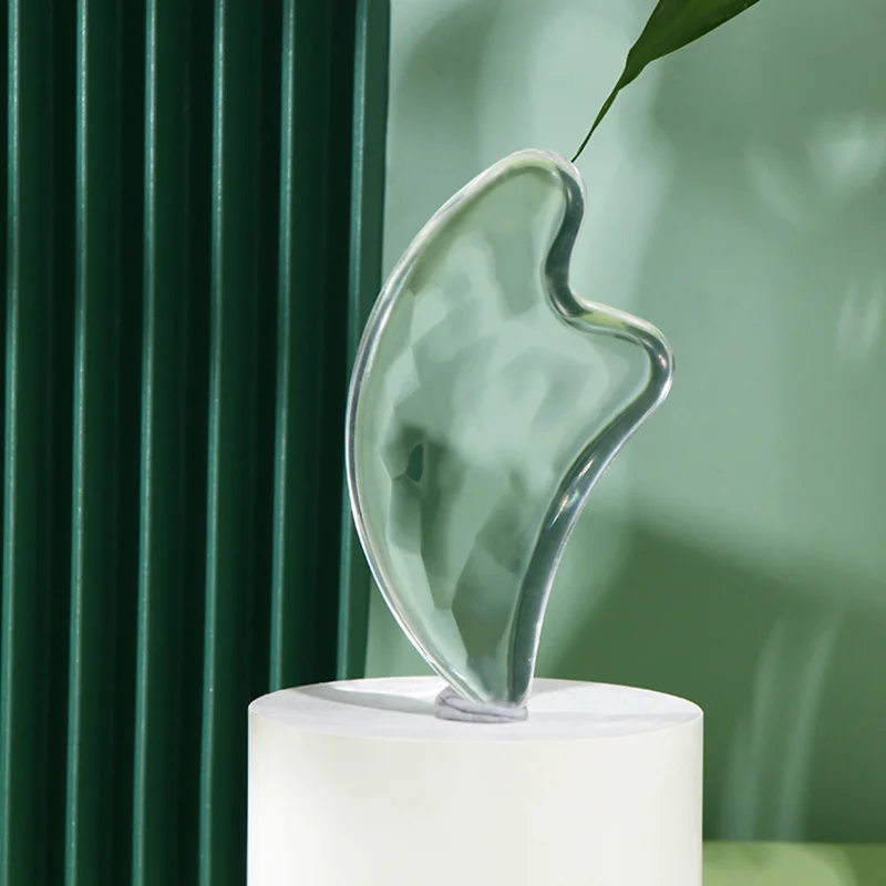 スパ用クリスタルスクレーパー,透明スクレーパー,美容Vフェイス痩身,フェイシャルマッサージ,3Dグアシャ,子午線浚渫