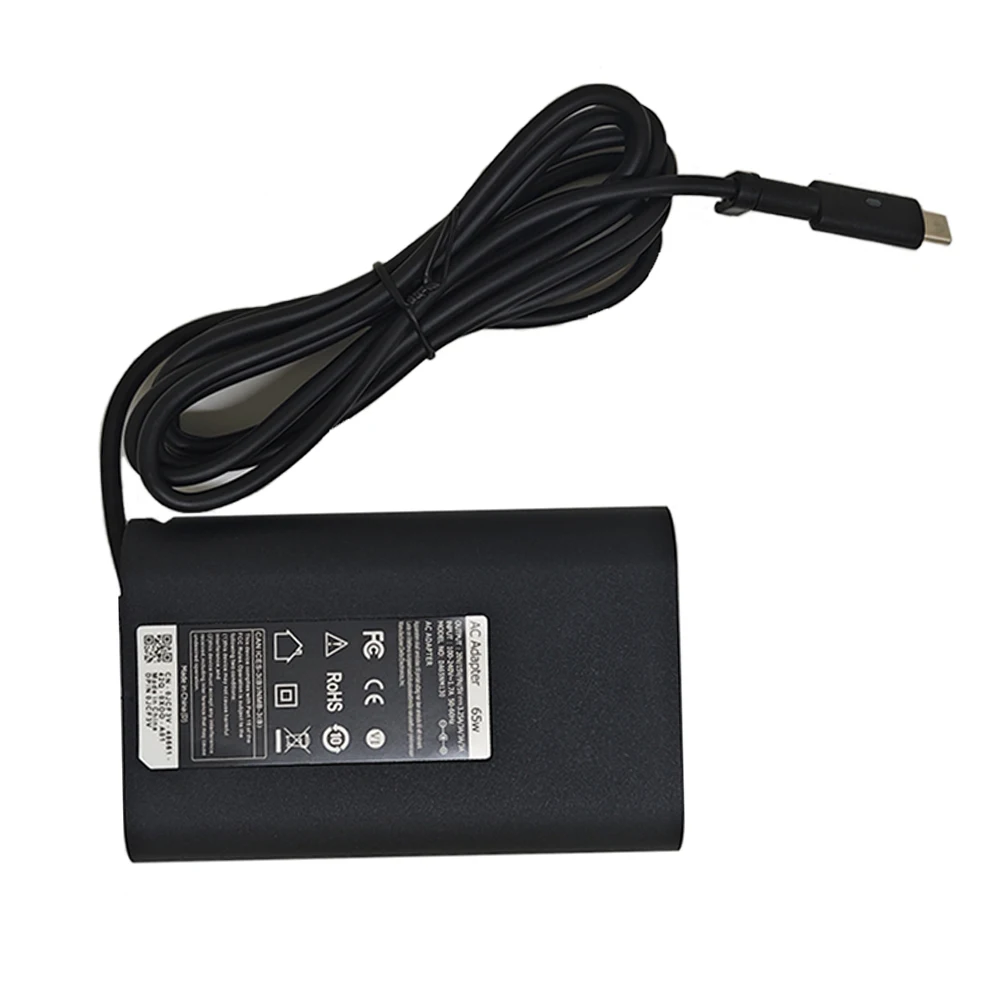 Adaptador USB tipo C para ordenador portátil, cable de alimentación de 65W para Dell Latitude 7420, 7370, 7275, 5285, 5420, 5520, 7320, 7410, 5179, 7390, 5290