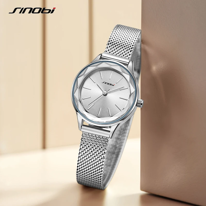 SINOBI Fashion Golden Women\'s Watch Top Luxury Woman Quartz Wristwatches Original Design Elegant Ladies Clock Relogio Feminino