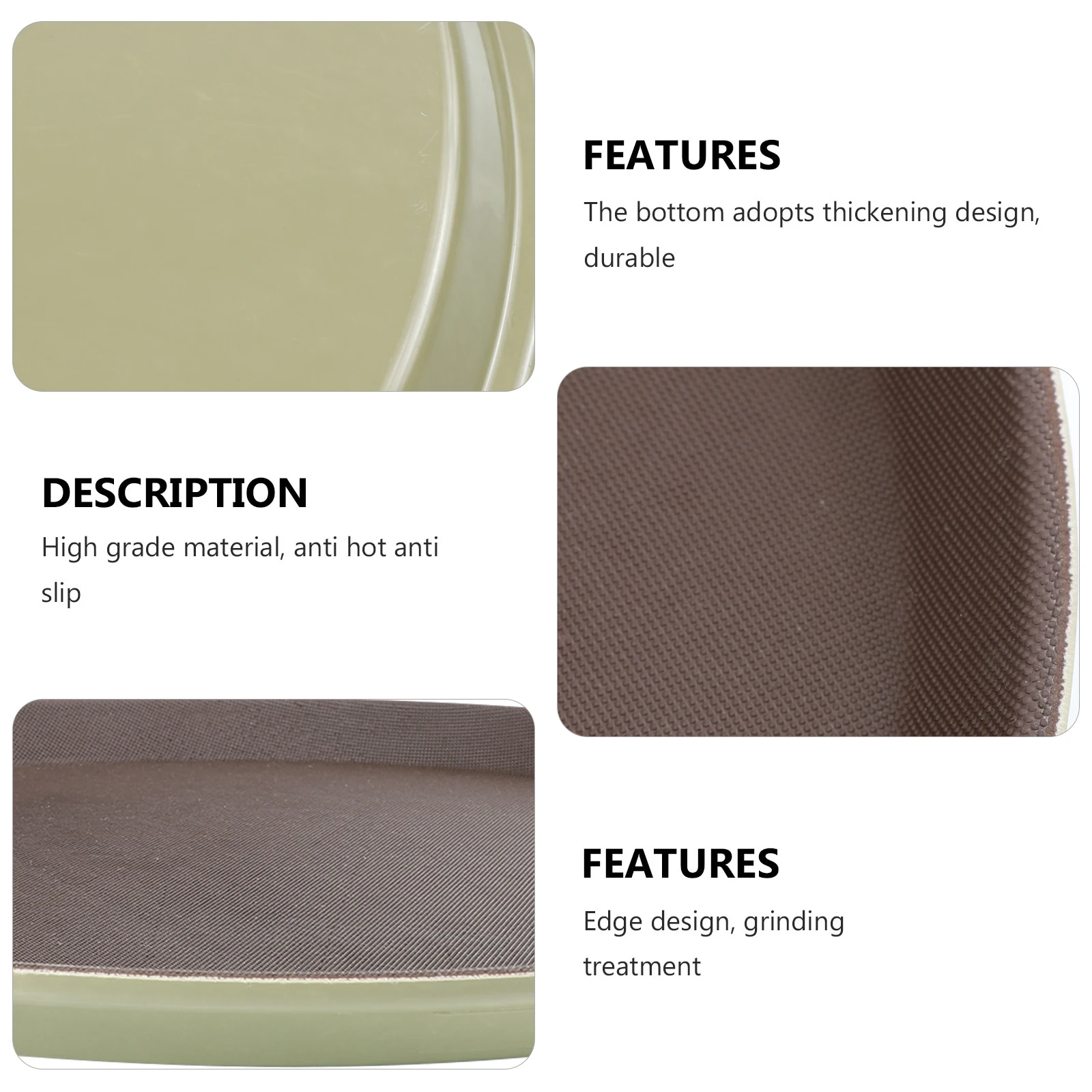 

Non-Slip Food Practical Serving Tray For Restaurant Hotel Dessert Bread Snack Coffee Tea Service Tableware Simple