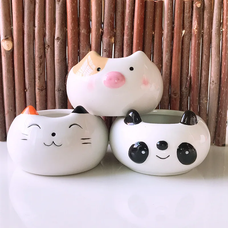 Cartoon Design Hamster Feeding Bowls Ceramic Food Bowls Water Feeder Rodents Gerbil Hamsters Small Animal Feeding Supplies ZA78