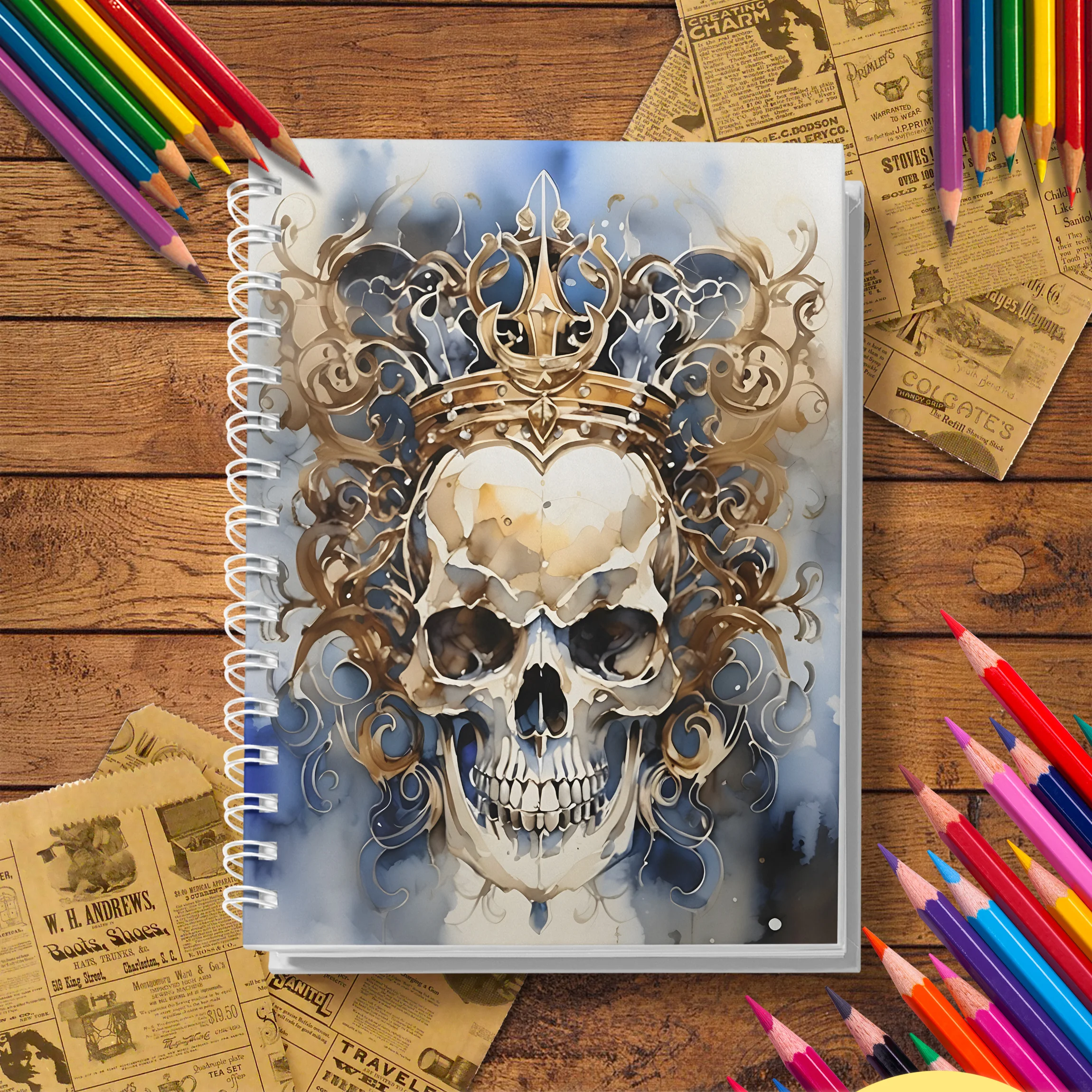 1 Pc Creative Skull Adult Coloring Book, Heavy Paper, Creative Gift Choice