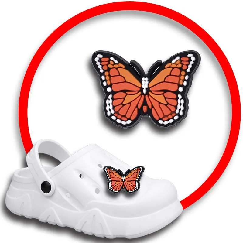 Colorful Butterfly Shoe Charms for Crocs Sandals Women Clogs Pins Shoe Decorations Accessory Men Badges Kids Shoes Accessories