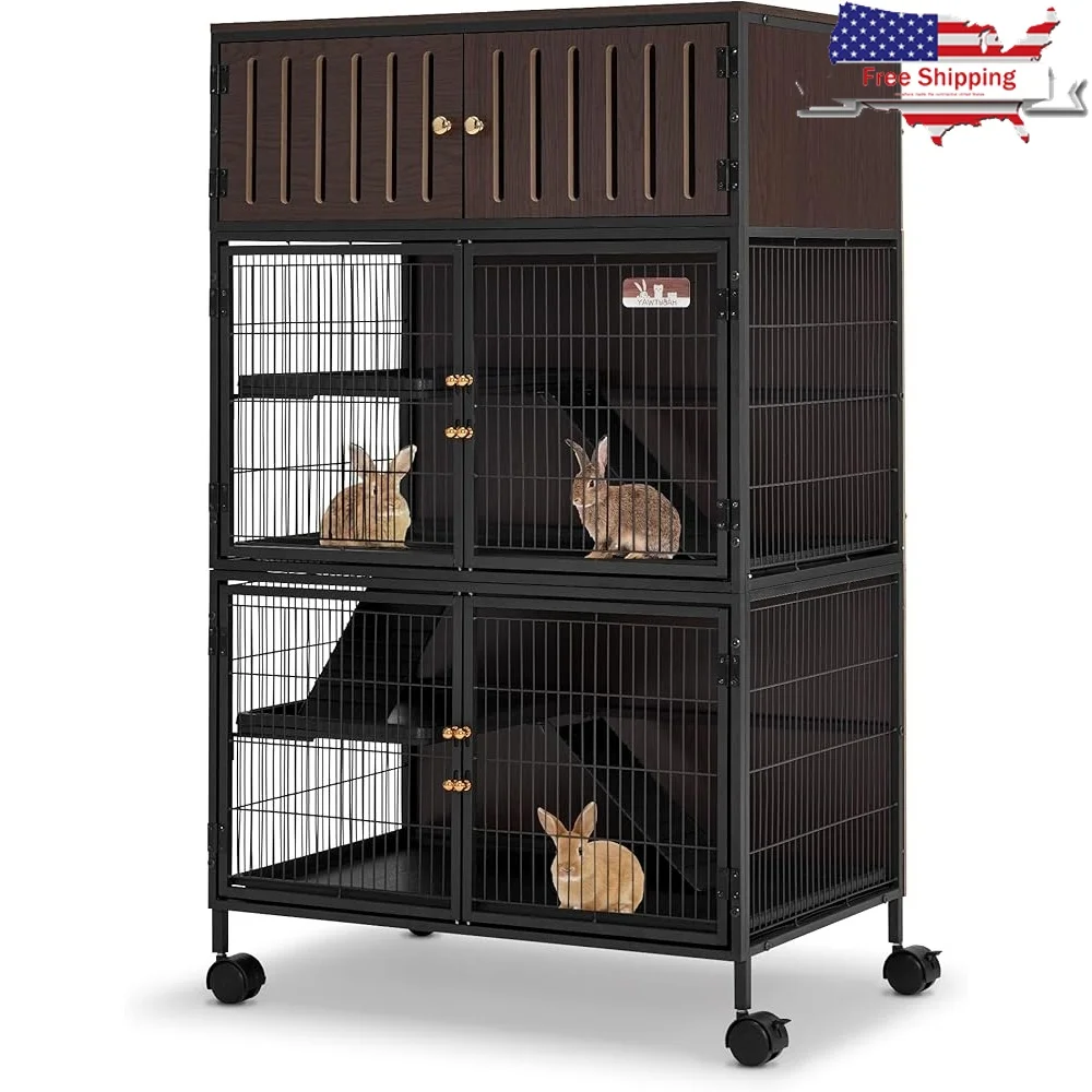 

Large Metal Ferret Cage Rolling Chinchilla Villa with Multi Level Platforms Removable Ramps Double Door Design Small Animals