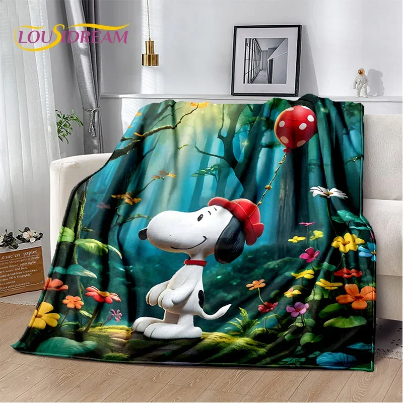 3D Cartoon Snoopy Dog Cute Soft Flannel Blankets,Throw Blanket Comfortable Blanket for Picnic Beds Sofa Home Bedroom Kids Cover