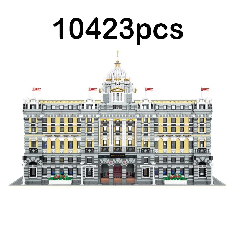 10423PCS MOC Creativity HSBC Bank Shanghai, Bloques de Construcción de Ladrillos, Kit de Construcción para Adultos, Regalo de Navidad, Juguetes