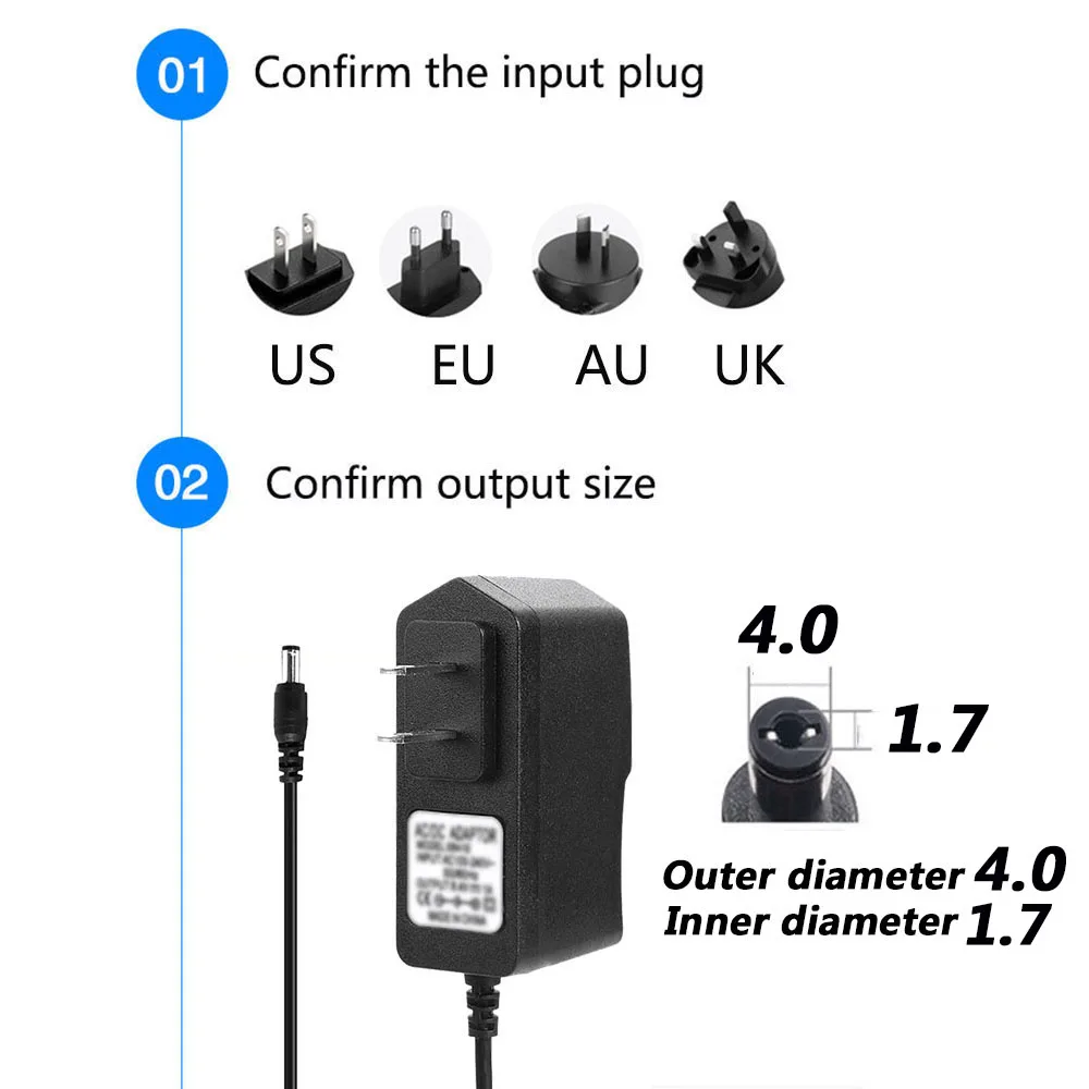 Power Supply AC/DC 6V 1A 2A DC4.0x1.7mm Adapter Charger For OMRON I-C10 M2 M3 M7 M10 M6 Blood Pressure Monitor