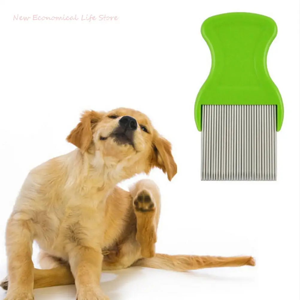 Stainless Steel Dog  Cat Pets Comb Grooming Brushes Cheopis Cootie Anoplura Flea Lice Random Color