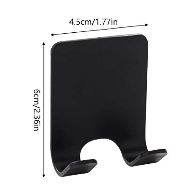 1pc Adhesive Razor Holder Wall Mounted Bathroom For Shower Hook Rack Shaver Shaving Holder Black Plastic Hook