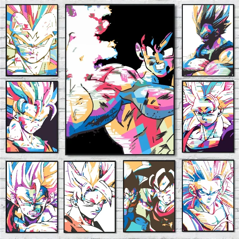 Classic Japanese  Anime Canvas Prints Poster Dragon Ball Z High Quality Home Room Bar Wall Decor Painting Aesthet Wall Paintings