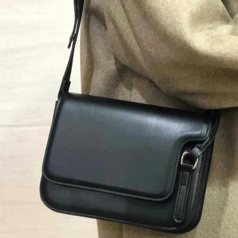 

New Trendy Fashion Crossbody Small Square Bag For Women Simple Versatile One Shoulder Bag Retro Armpit Handheld Black Bag