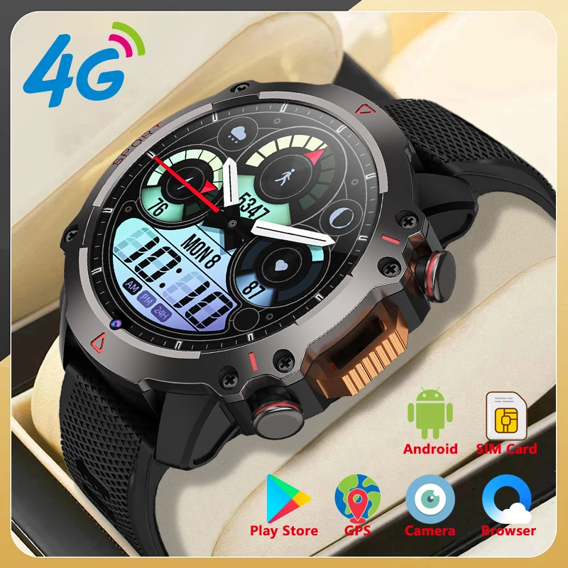 Play Store Smart Watch 1.5-inch 4G Net SIM Card Camera Video Call GPS Wifi Android Bluetooth Smartwatch Support Download APP