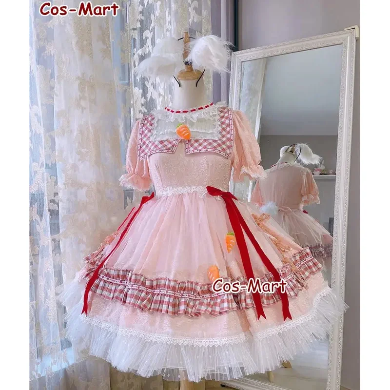 Cos-Mart Game Touhou Project Tewi Inaba Cosplay Costume Fashion Gorgeous Pink Formal Dress Activity Party Role Play Clothing