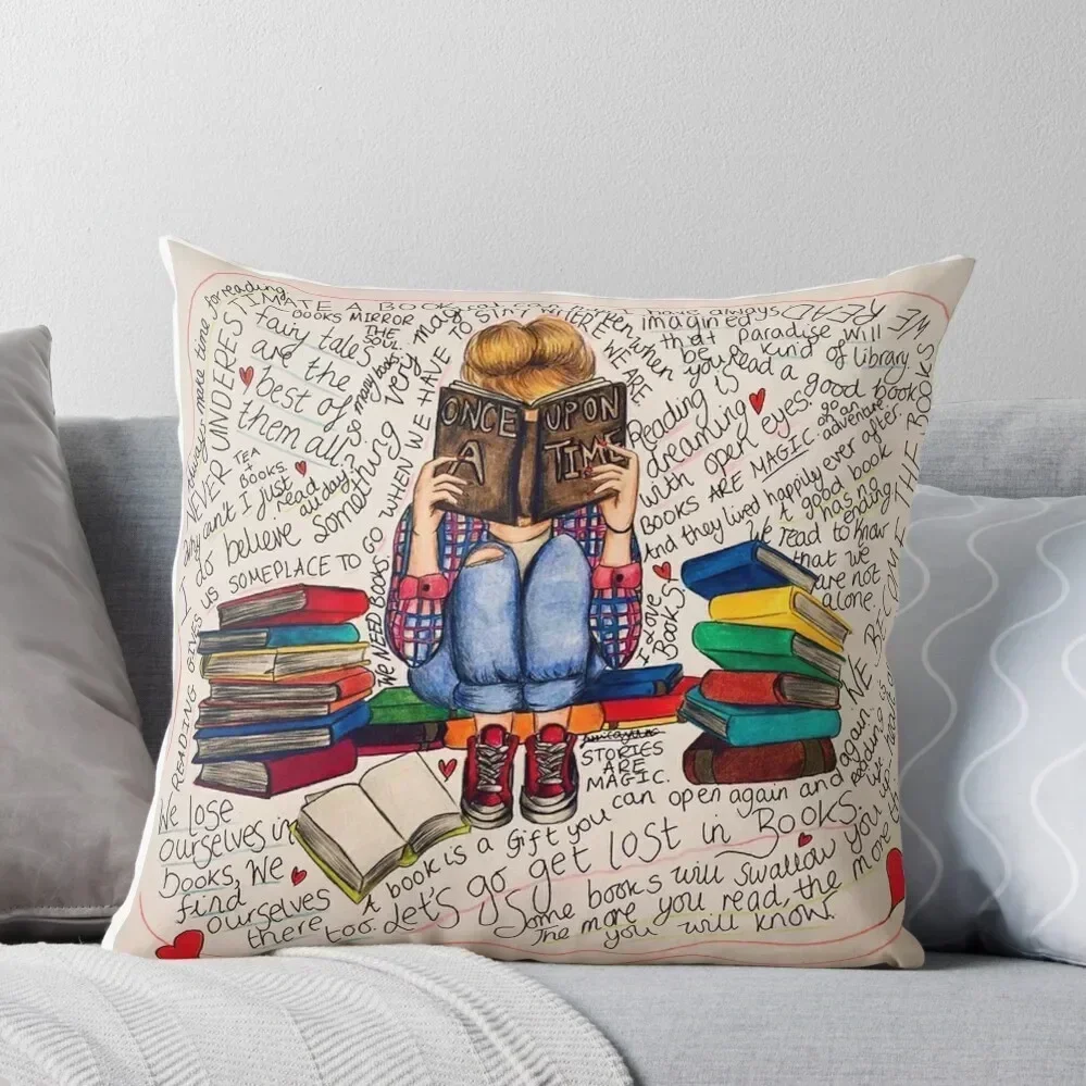 

Reading is Dreaming with Open Eyes. Throw Pillow Decorative pillowcase Custom Cushion Custom Cushion Photo pillow