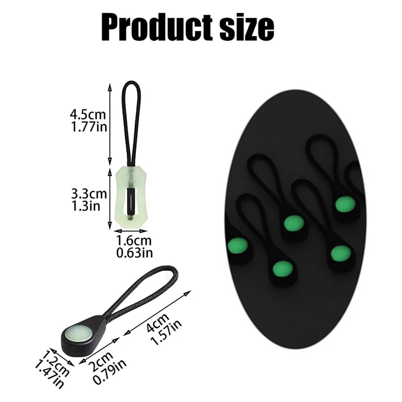 A99T 40 Pcs Self Luminous Zipper Pulls, Zipper Puller Head Glow In The Dark Anti Lost For Outdoor Mountaineering Camping