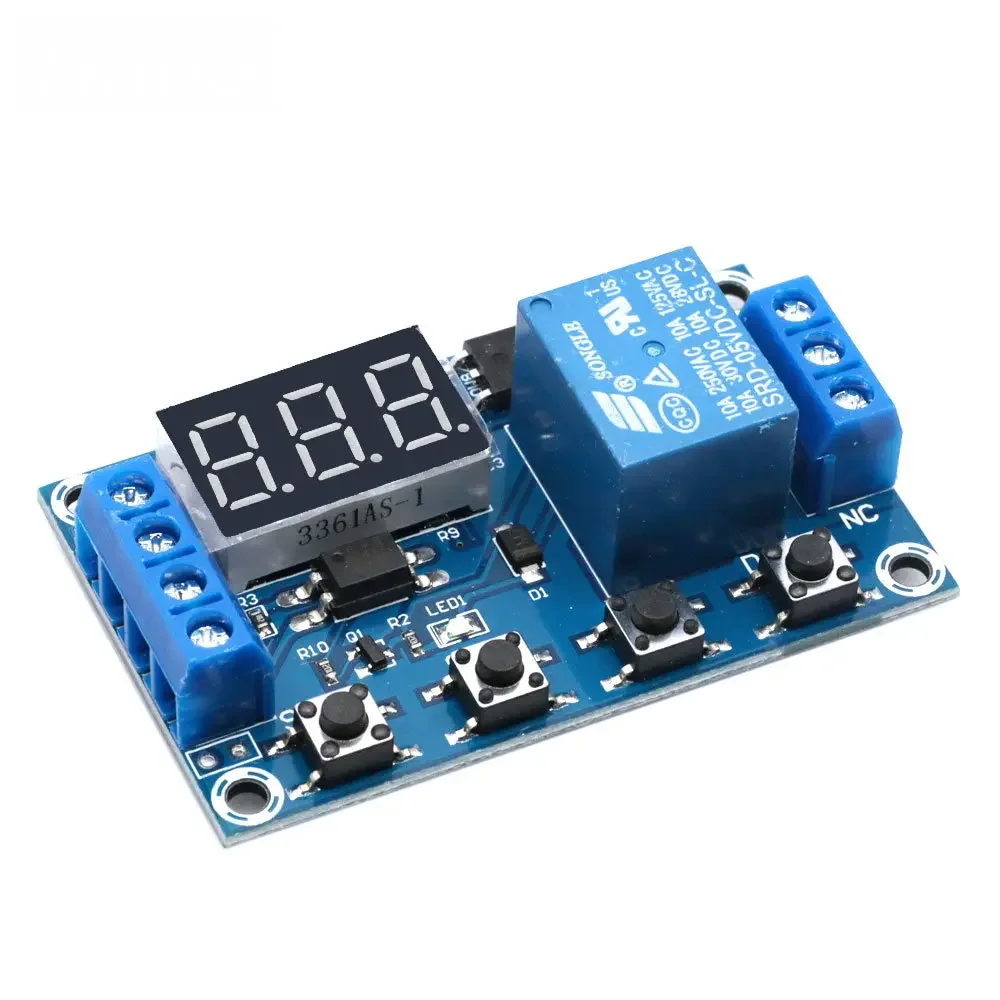 1 Channel 5V Relay 6-30V Relay Module OFF/ON Switch Trigger Time Delay Circuit Timer Cycle 999 minutes Adjustable XY-J02