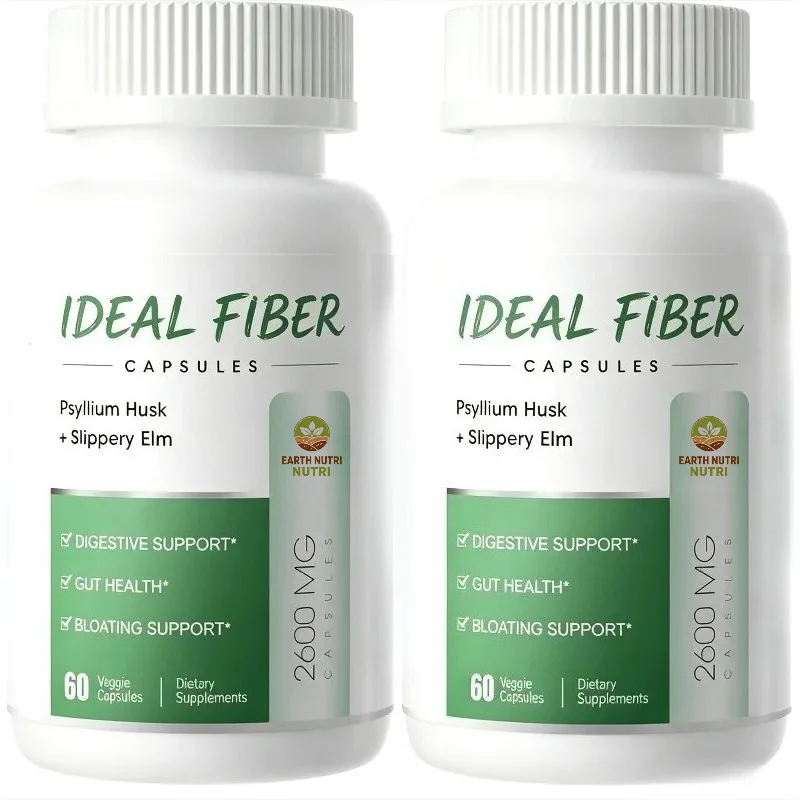 Fiber Supplement with Psyllium Husk Powder1500mg& Slippery Elm-60 Capsules