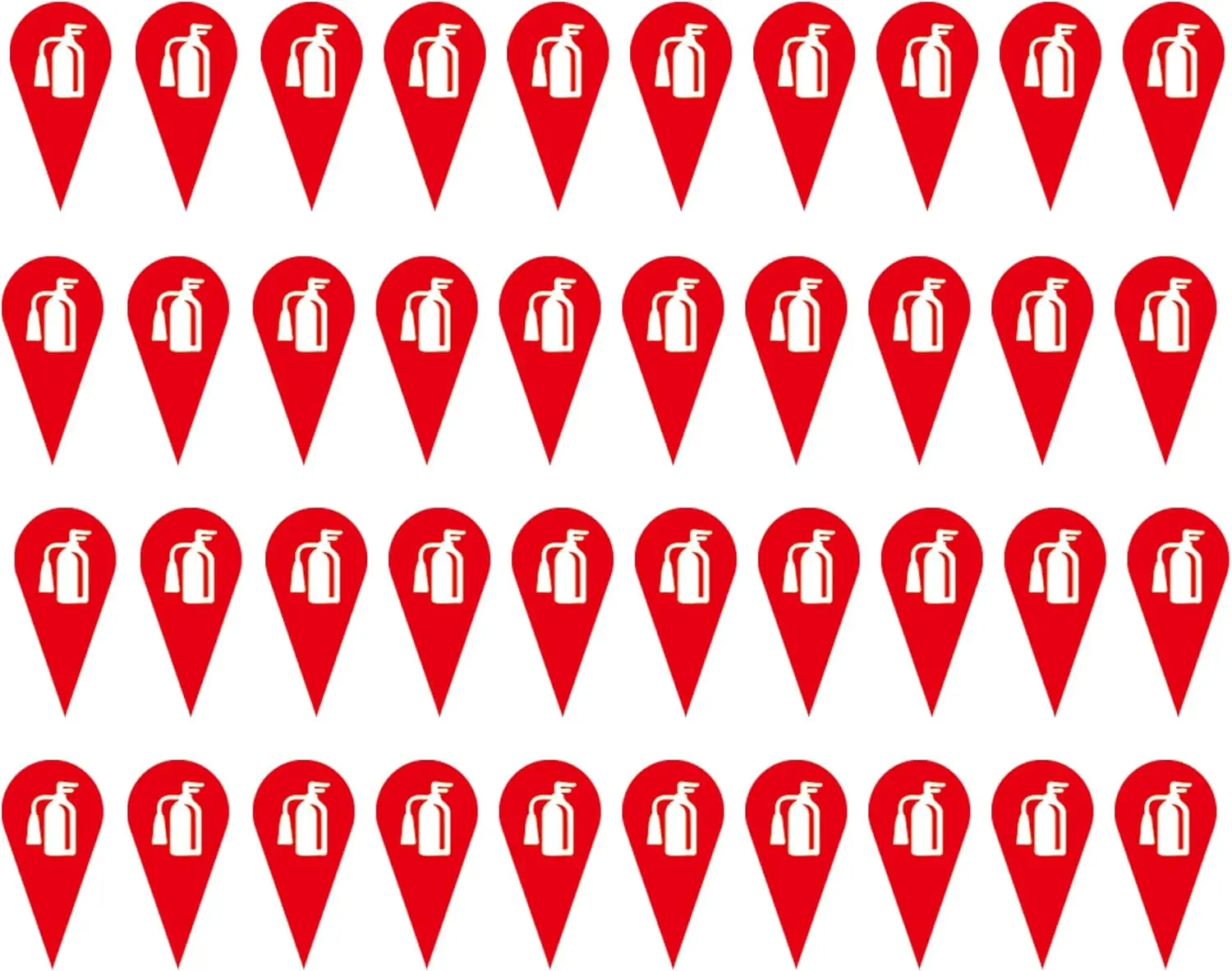 

Quick-Find Fire Safety Stickers (40-Pack) - 0.5x1 Inch Self-Adhesive Map Labels for Marking Extinguisher & Equipment Locations