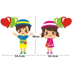 3D cartoon characters for children boys and girls wall stickers blackboard decoration materials for kindergarten classrooms