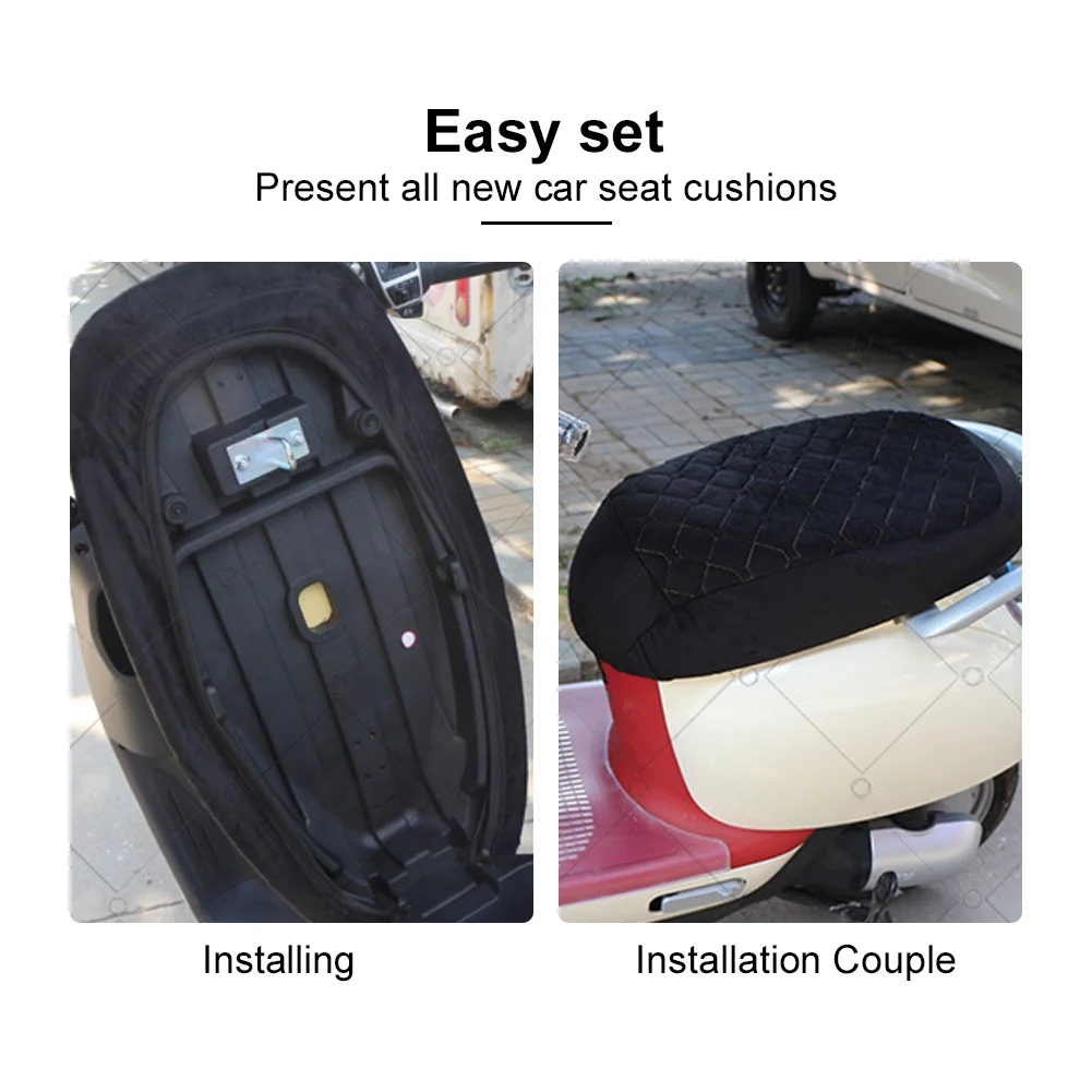 1PCS Universal Motorcycle Seat Cover Warm Fleece Winter Seat Cushion Electric Scooter Seat Protector Cover Motorcycle Parts