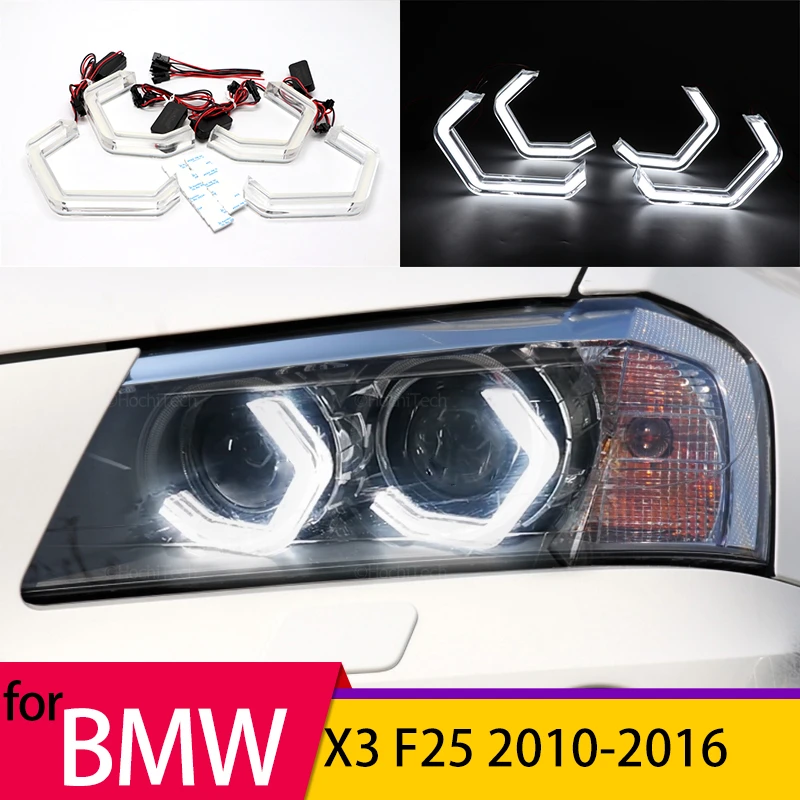 

M4 Iconic Style LED Crystal Angel Eye Kit Eyes KitsDaytime Running Light for BMW for BMW X3 F25 2010-2016 Car Accessories