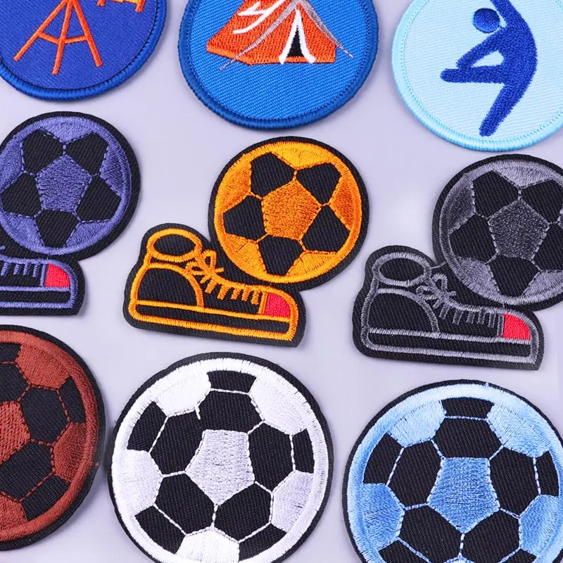 DIY Basketball Badges Embroidery Patches For Clothing Iron on Patch Thermoadhesive Patches Sports Football Jeans Stickers Stripe