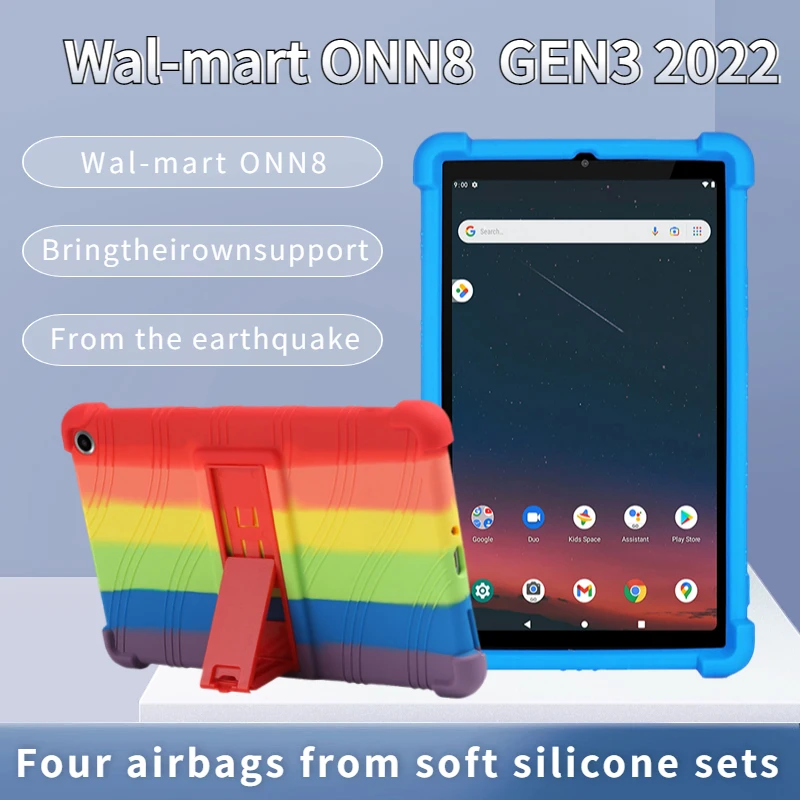 

Силиконовый чехол для Walmart Onn 8-дюймовый Gen3 2022 Модель: 100071483 Безопасный противоударный силиконовый чехол-подставка для планшета, 8-дюймовые чехлы для планшетов
