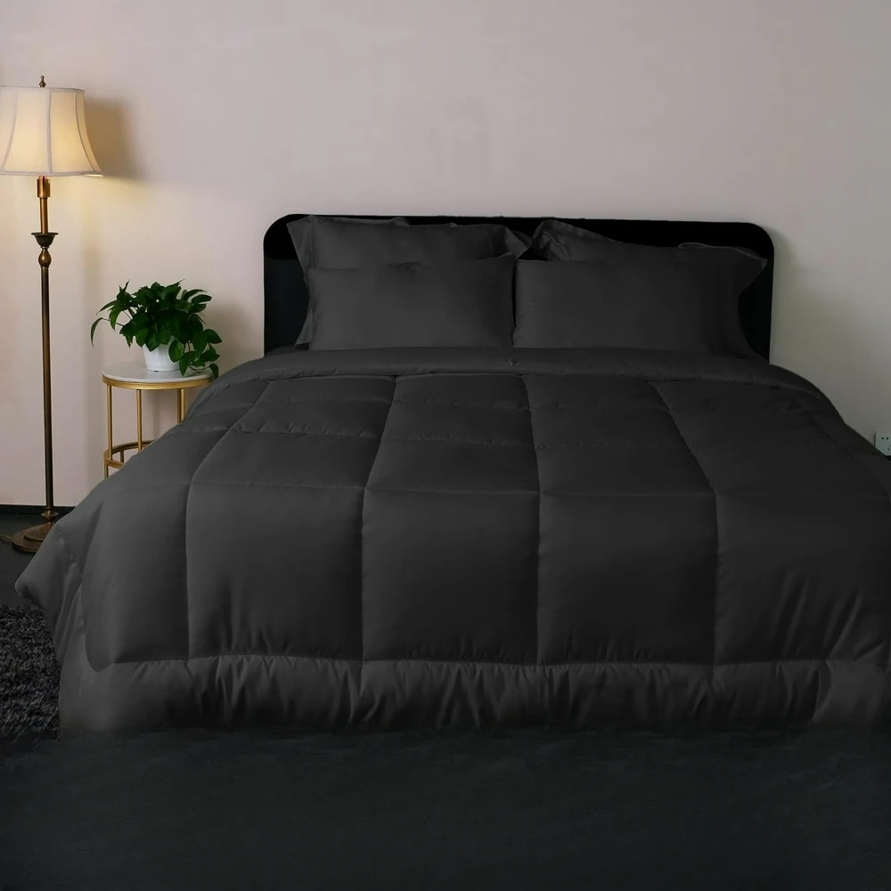 

Down Alternative Comforter, Fluffy Duvet Insert, Ultra-Soft Luxury Sustainable Fibers, Breathable Comforter for All Season