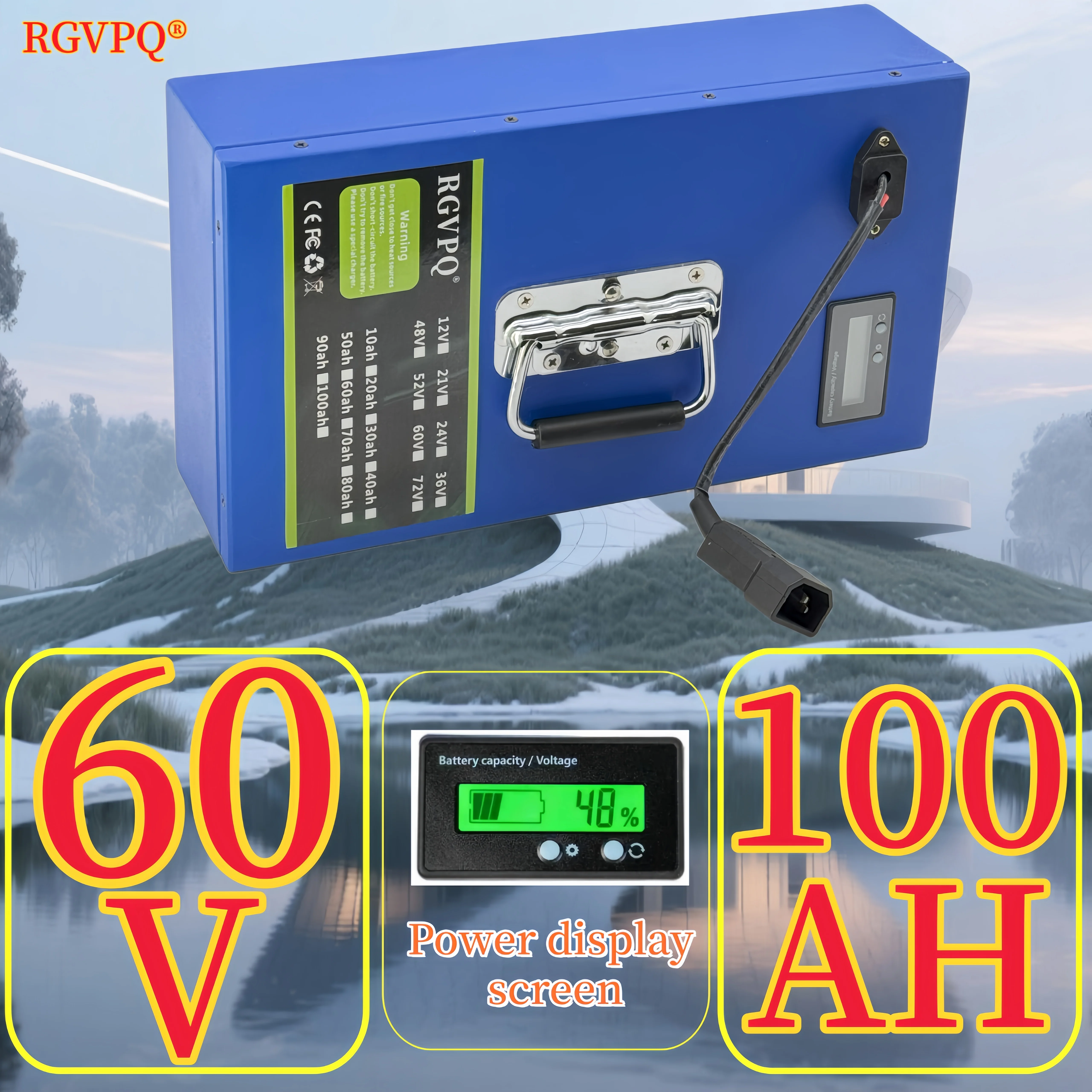 

Air freight, built-in 40AHBMS, 60V100AH, shipped within 24 hours, 18650 lithium-ion battery, suitable for equipment below 3000W