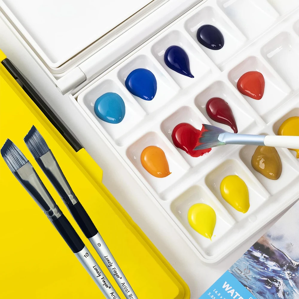 Watercolor Palette with Lid: 33 Wells Airtight Folding Paint Palette with Large Mixing Tray - Empty Acrylic Painting Art Pallet