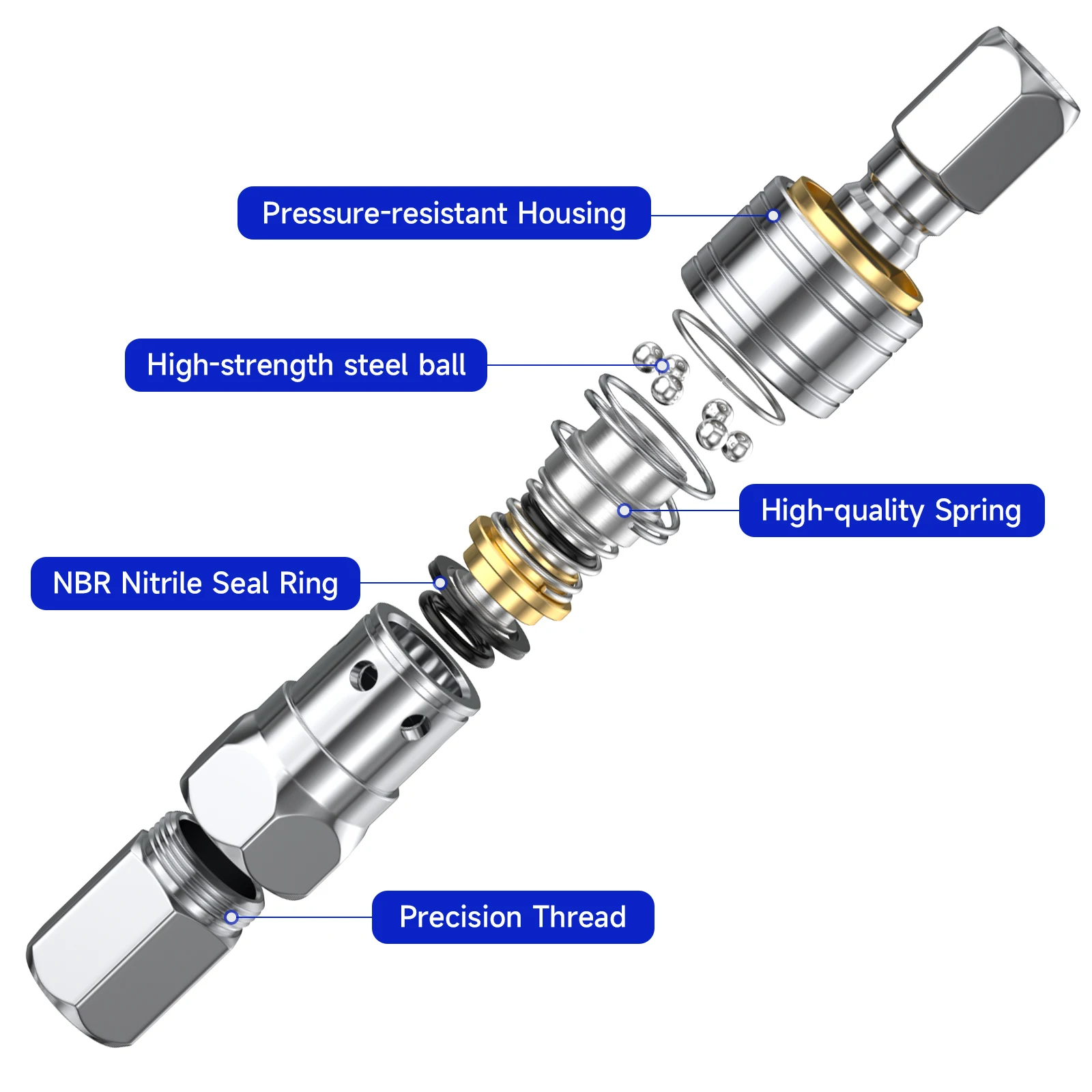 304 Stainless Steel C-Type Self-Locking Quick Connector Air Pipe Male And Female Plug Pneumatic Compressor Accessories