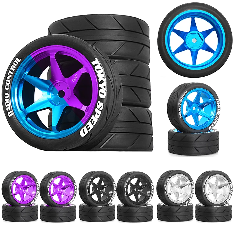 

4 шт. высокопроизводительные 65-мм радиоуправляемые автомобильные шины — шестигранный синий обод 12 мм, прочный для 1/10 1/12 1/14, Wltoys 144001 Совместимость