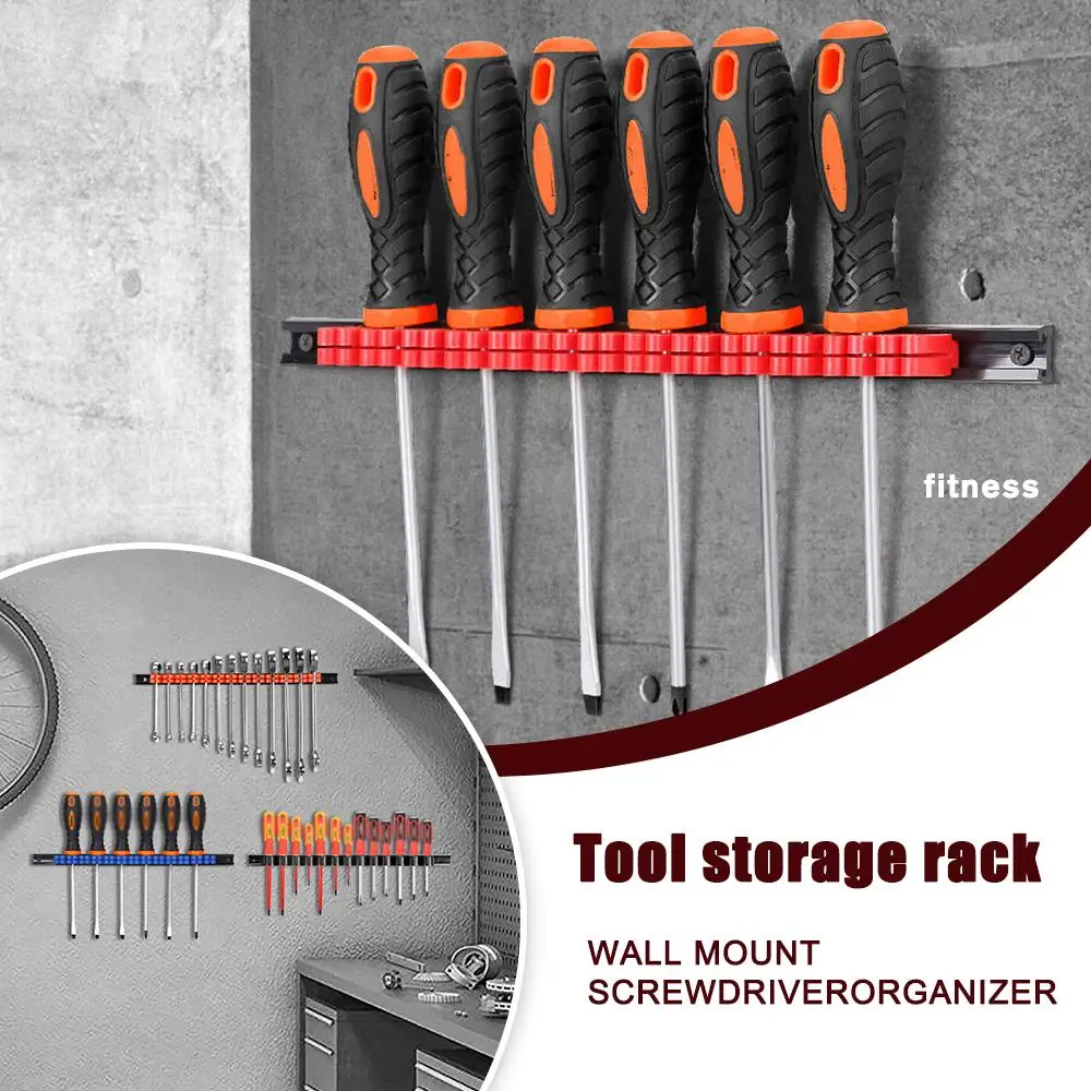 Hand Tool Organizer With Clips - Screwdriver And Wrench Holder Plastic Rail, Storage Rack For Knives And Wrenches I3K9