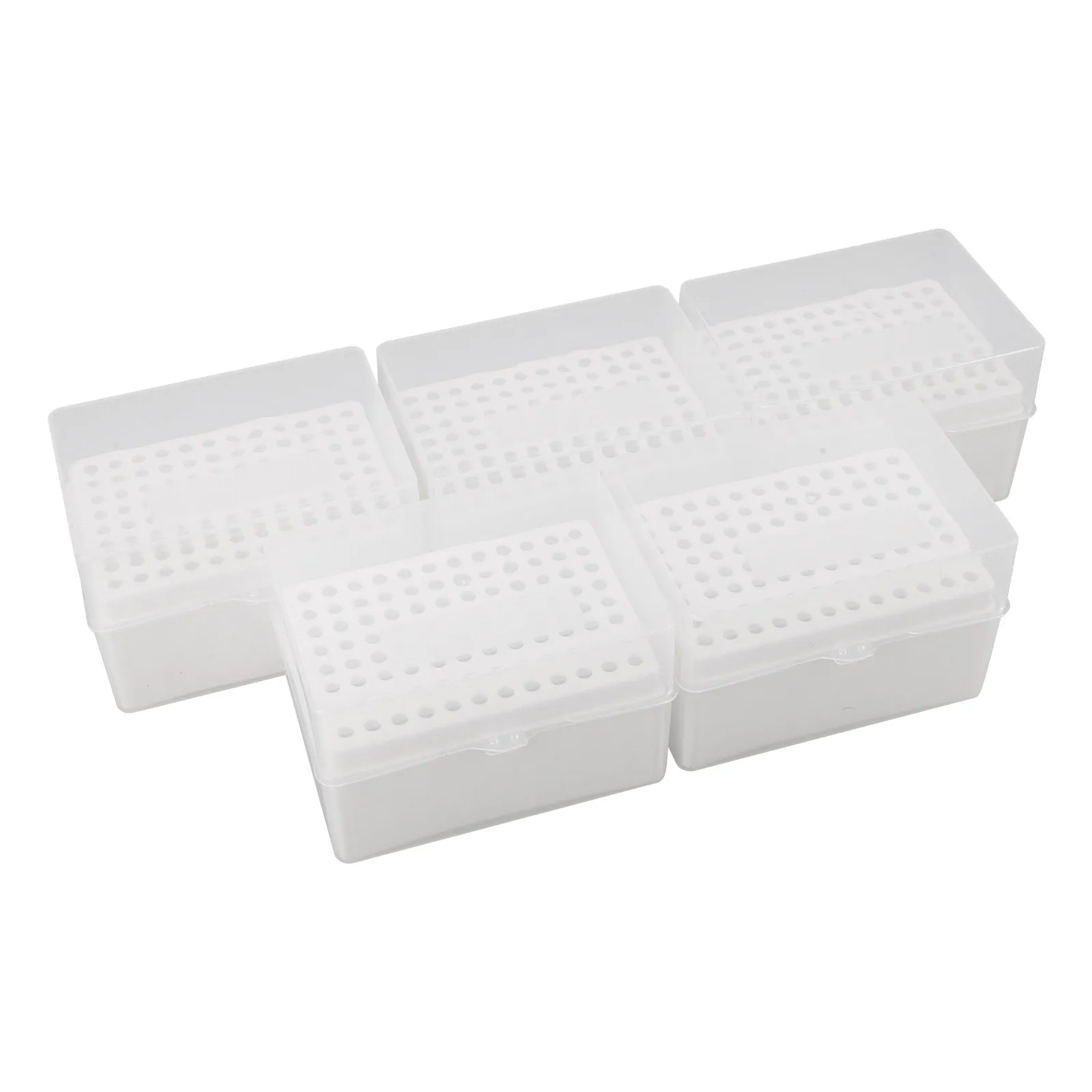 5Pcs Pipette Tip Storage Organizer Box Plastic Compact Case for Laboratory Supplies Test Tube Holder Pipette Holder